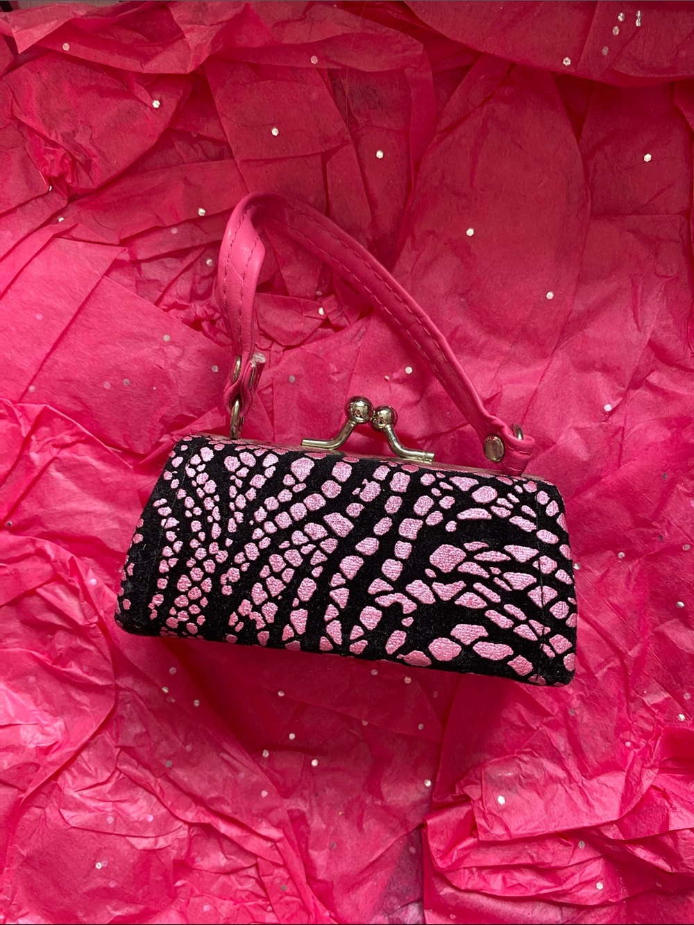 Zebra Pink and Black Coin Purse
